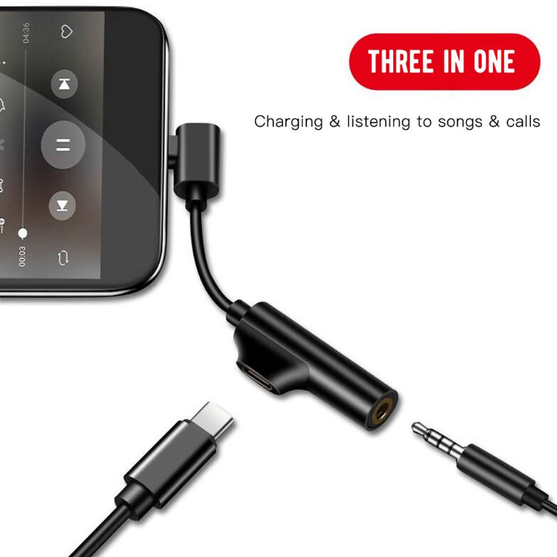 Cáp Chuyển Đổi Âm Thanh Tai Nghe 2 Trong 1 Usb Type C Sang 3.5mm Cho Samsung Note9 Xiaomi Htc Huawei