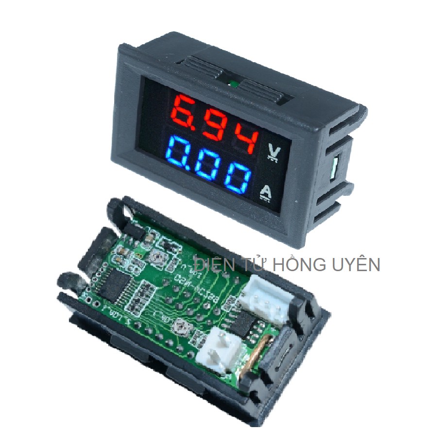 Đồng hồ vừa đo Vôn vừa đo Ampe 0V - 100V. Vôn kế - Ampe kế Báo điện áp và dòng tải của thiết bị, làm báo bình acquy pin
