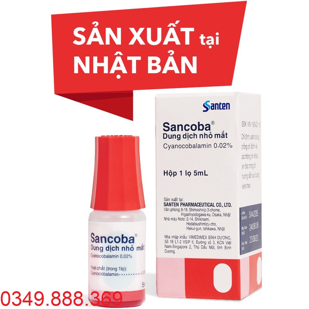 Nước Nhỏ Mắt Sancoba 5ml - Giảm Mỏi Mắt Chống Cận Thị