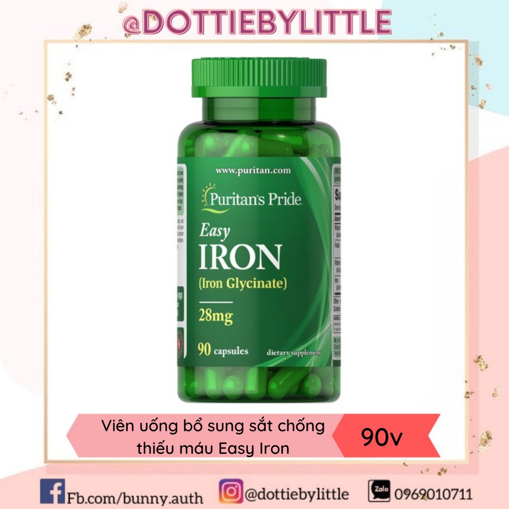 Puritan's Pride - Viên uống bổ sung sắt chống thiếu máu Easy Iron