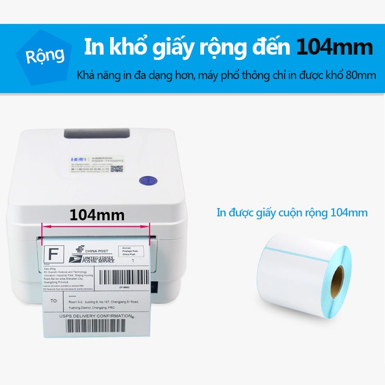 Máy in đơn máy in mã vạch máy in hóa đơn máy in tem chuyên in giấy in bill nhiệt cao cấp IP-598  H233W*