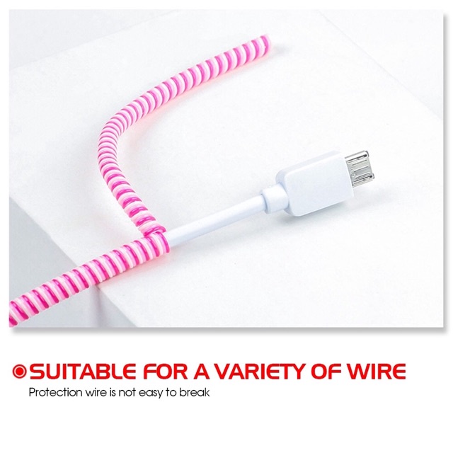Dây Xoắn Quấn Bảo Vệ Cáp Sạc Usb Dài 140cm DIY Màu Sắc Ngẫu Nhiên