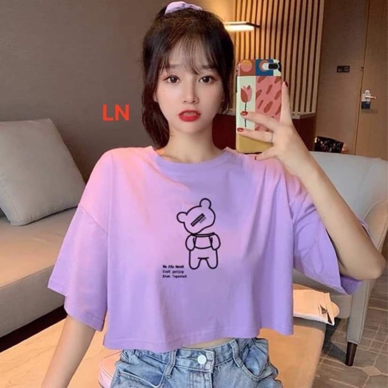 Áo croptop gấu nghiêng đầu LN11