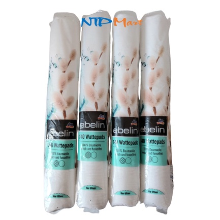 [Combo 2 cây] Bông tẩy trang hiệu Ebelin Cotton Pads 2 mặt 140 miếng, nhập khẩu từ Đức, tiết kiệm chi phí vận chuyển