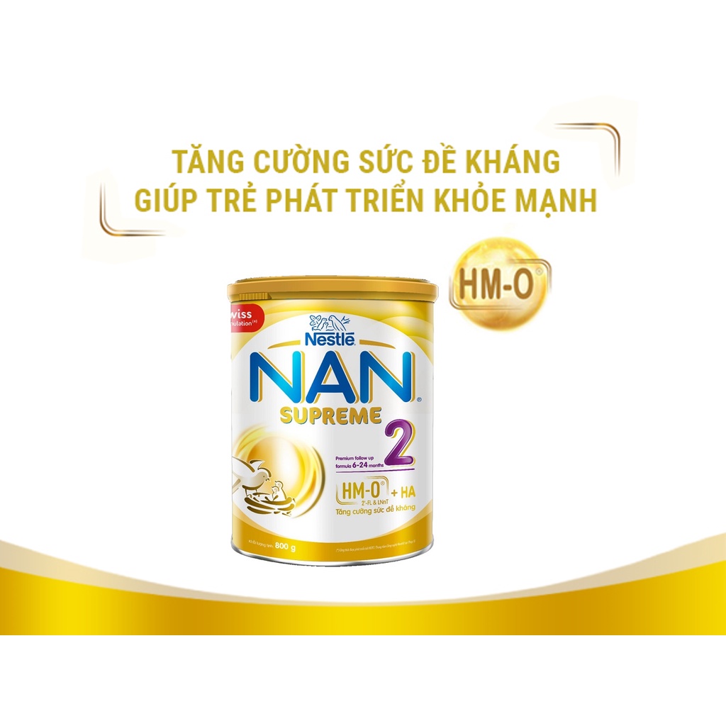 (Mẫu Mới) Sữa Bột Thuỵ Sĩ NAN Supreme Pro số 2 800g