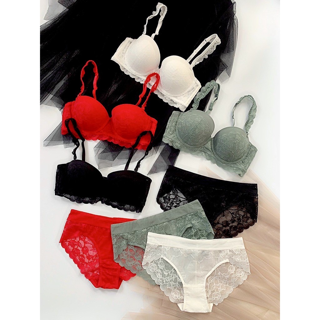 Set Đồ Lót Cup Ngang LOLI Ren Bèo, Áo Bra Mút Vừa Có Gọng Mút 2cm Kiểu Dáng Gợi Cảm Kèm Quần Ren Mềm | BigBuy360 - bigbuy360.vn