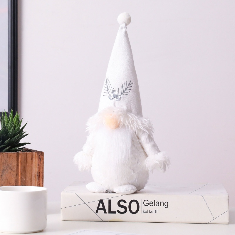 Búp Bê Yêu Tinh Đội Mũ Giáng Sinh Màu Trắng Dễ Thương Để Bàn Trang Trí Cho Nam Và Nữ