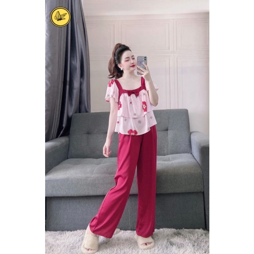 Bộ lụa latin cánh tiên hoạ tiết xinh xắn | BigBuy360 - bigbuy360.vn