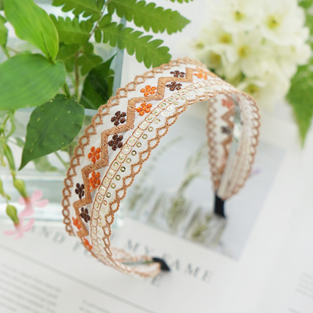 Băng đô thêu hoa phong cách dân tộc retro thời trang cho nữ