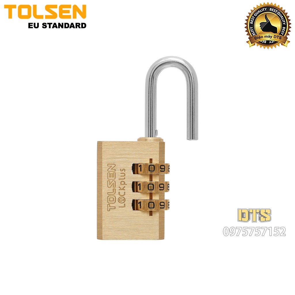 Ổ khoá đồng mật khẩu 3 số công nghiệp TOLSEN, khoá bấm khoá vali siêu cứng, chống cắt, chống trộm - Tiêu chuẩn châu Âu
