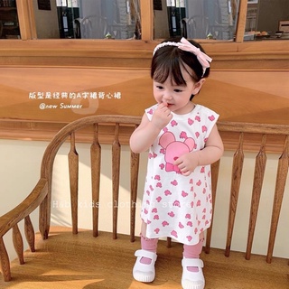 Váy đầm suông cho bé gái 100% Cotton.Váy sát nách cho bé mặc hè.Váy suông bé gái