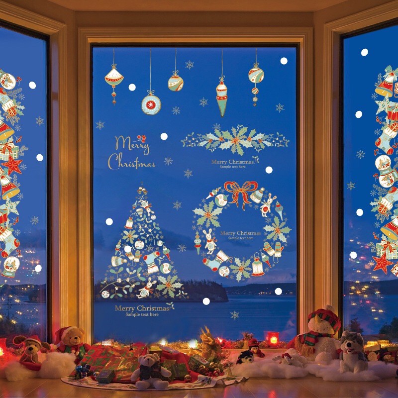 Decal trang trí Noel - Vòng Nguyệt dây hoa Hiện đại