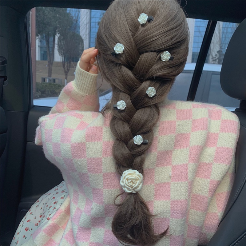 Set 2 kẹp hoa hồng nơ nhỏ mini dễ thương ngọt ngào Tatitava