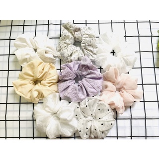Buộc tóc scrunchies tông tím pastel freeship
