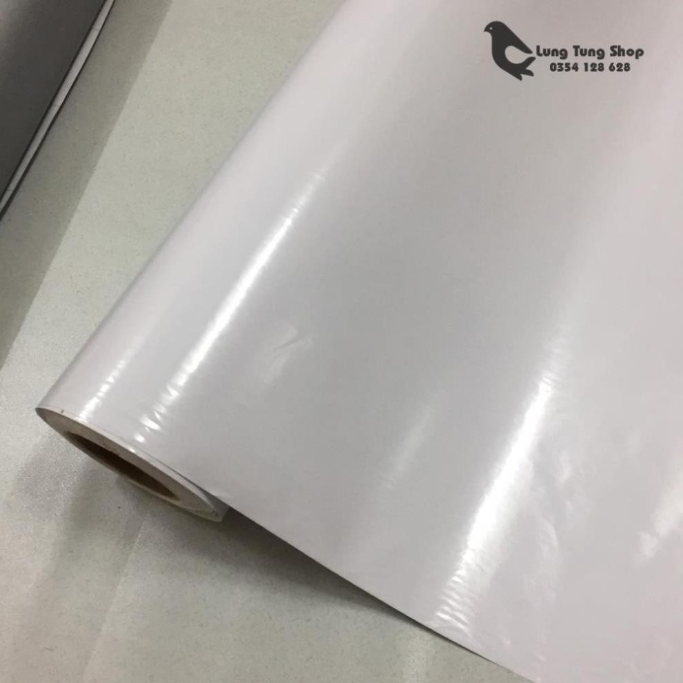 Decal trắng bóng có sẵn keo - khổ 1,2m