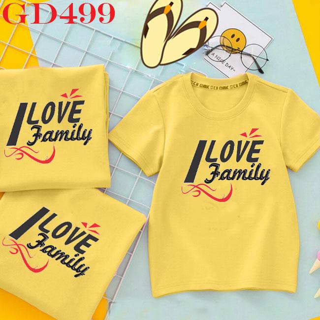 những kiểu áo thun gia đình đẹp in i love family -- [Giá niêm yết là giá của 1 áo]