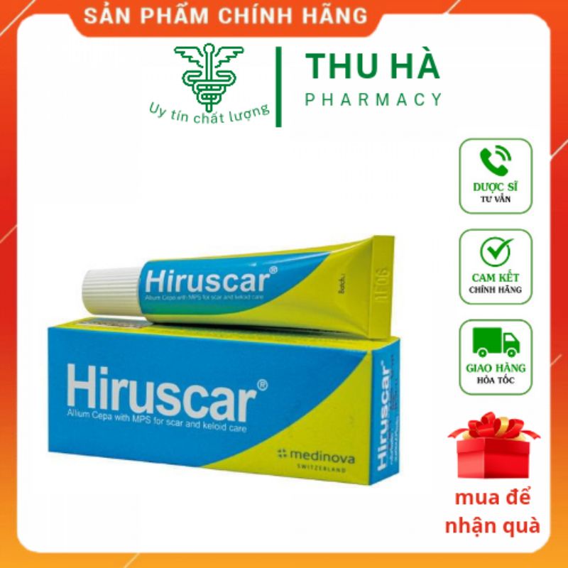 [Chính Hãng] Hiruscar gel cải thiện sẹo vừa , sẹo lõm , sẹo thâm 5g