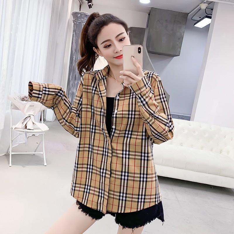 [SOMI] Áo sơ mi BBR dài tay unisex nam nữ form rộng, áo sơmi dài tay khoác ngoài chất dày mềm mát