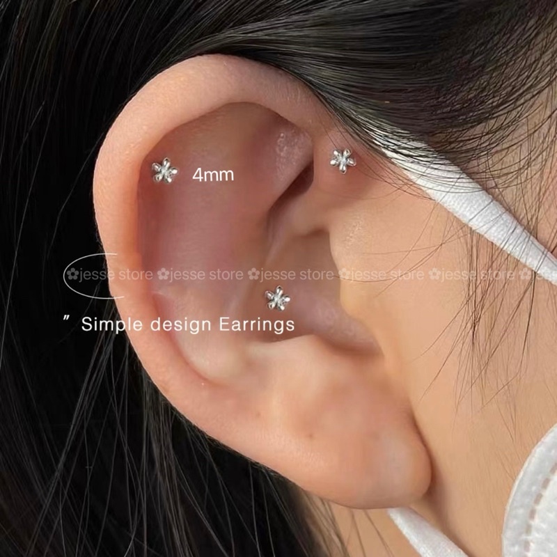 1 cái Khuyên tai Thép không gỉ bông hoá bé nhỏ T18 jesse store