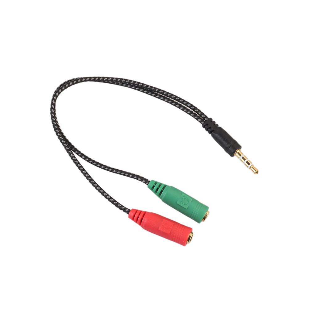 Cáp chia 1 sang 2 cổng tai nghe/mic 3.5mm cho máy tính