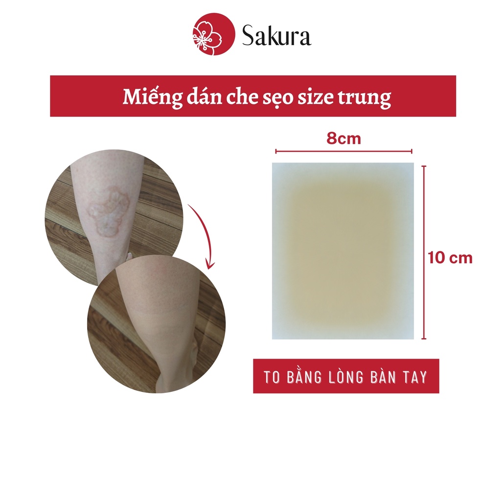 Miếng dán che sẹo Japan Sakura cỡ nhỏ 8x10cm miếng dán che khuyết điểm nhiều màu