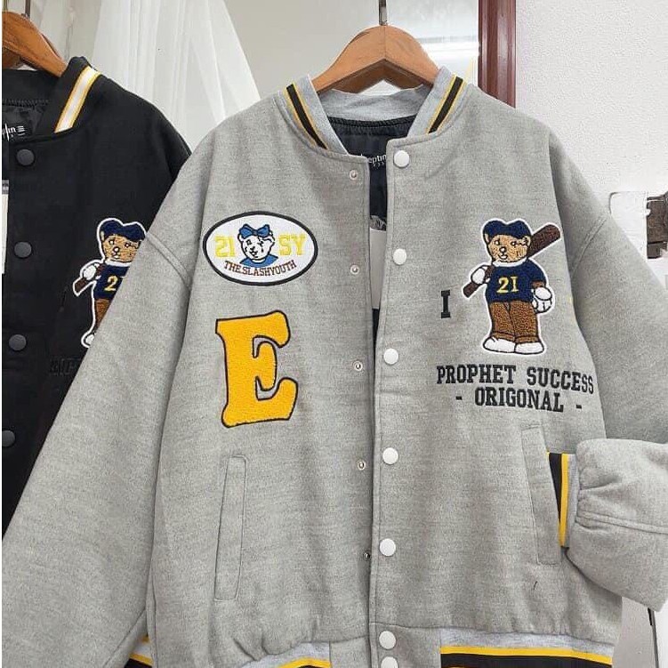 Áo Khoác Nỉ Ngoại Nam Nữ Áo Bomber Nỉ Chữ E Unisex Form Rộng Hàng Hot Trend | BigBuy360 - bigbuy360.vn