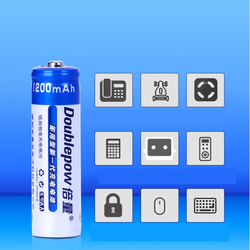 [RẺ VÔ ĐỊCH] Pin AA sạc lại Doublpow dung lượng 1200mAh - Mua lẻ hoặc cả hộp