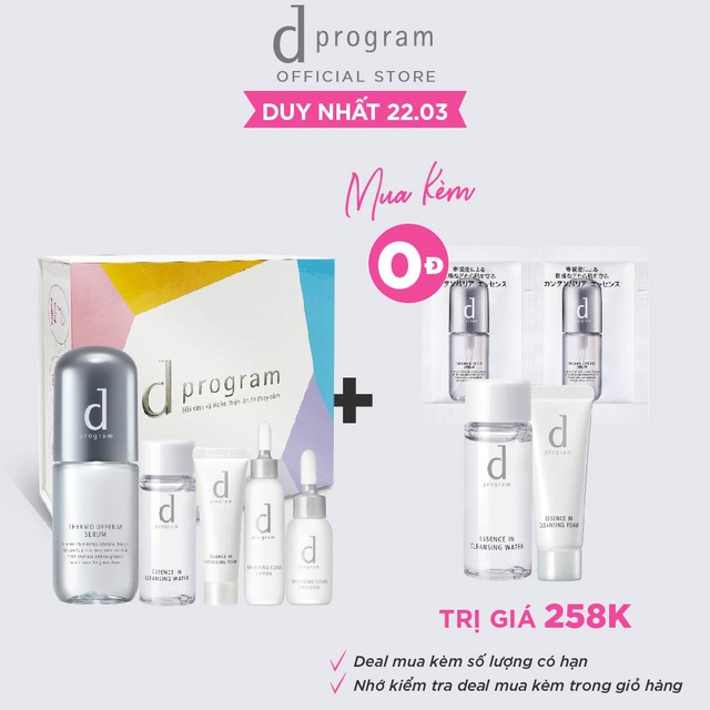 Bộ sản phẩm Serum dưỡng da bảo vệ chuyên sâu, làm sạch và dưỡng trắng d program