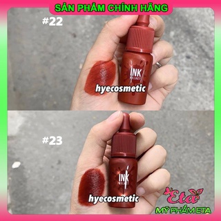  Son kem PERIPERA INK VELVET siêu lì màu mới 22 cam cháy và 23 đỏ nâu 