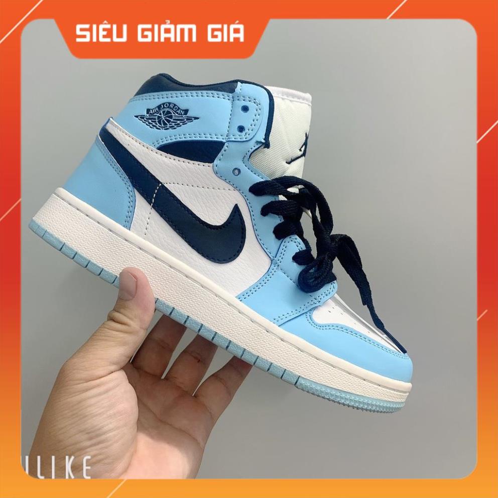 Giày thể thao jordan 1 cổ cao màu xanh nhạt ( sale sôc )
