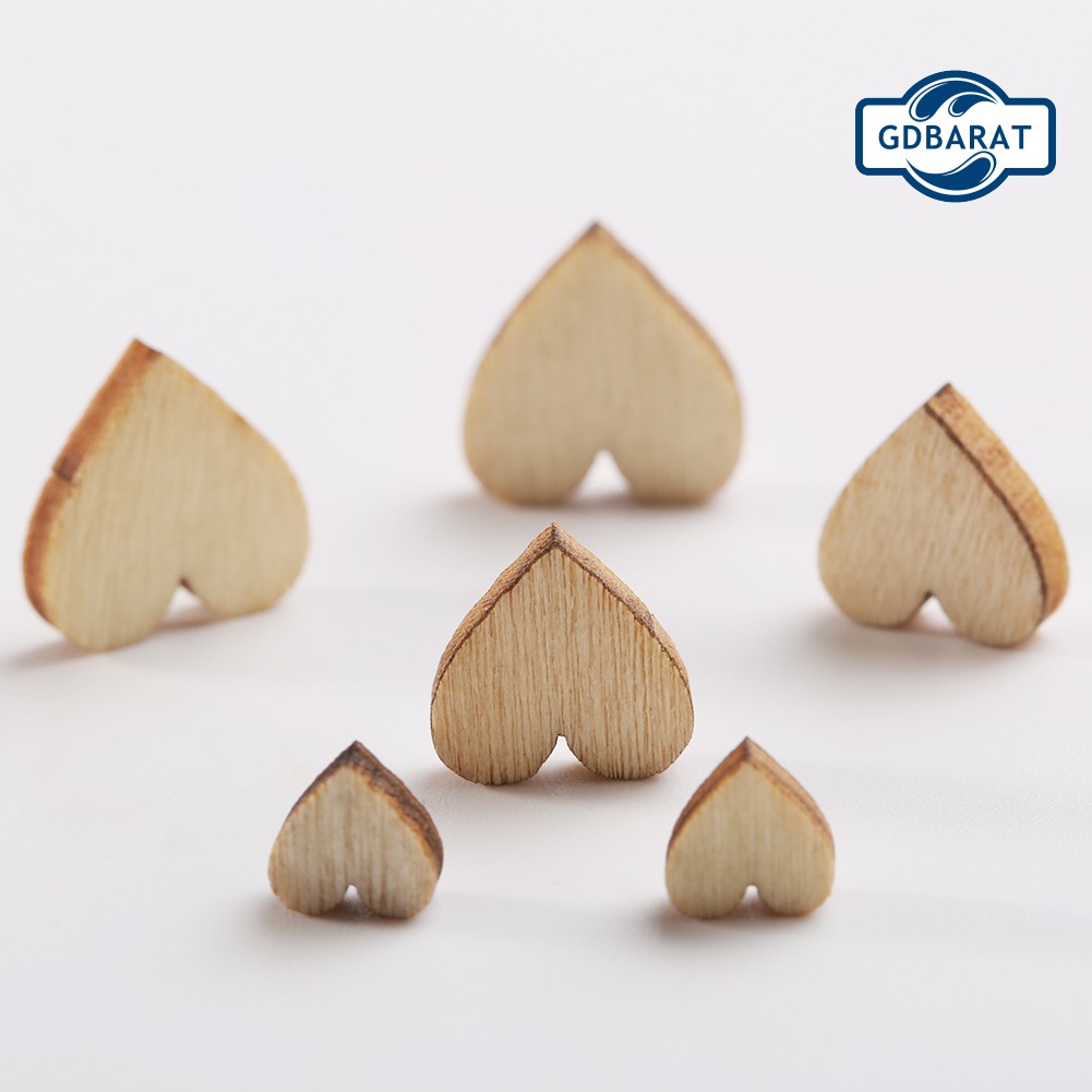 Set 100 Nút Gỗ Hình Trái Tim Nhiều Màu Sắc Dùng Để Trang Trí Diy Tiện Dụng