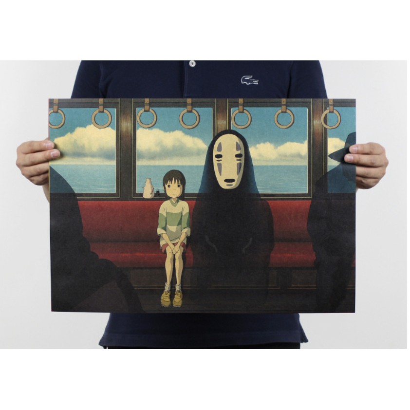 Áp phích treo tường in hình anime Spirited Away Nhật Bản 51*35.5cm