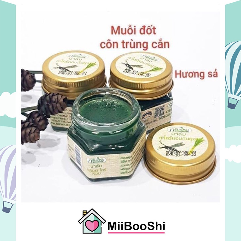 Cao sả chống muỗi đốt côn trùng cắn xuất xứ Thái Lan trọng lượng 20g MiibooShi P.198