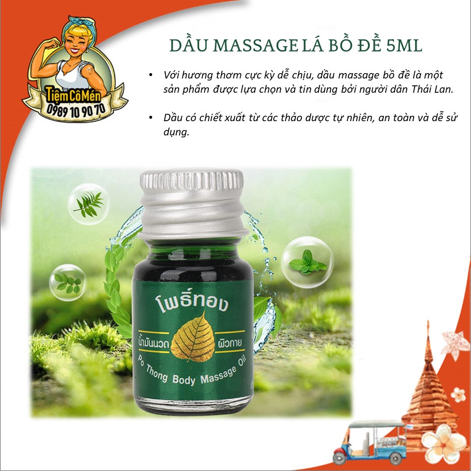 DẦU BỒ ĐỀ THÁI LAN 5ML - DẦU MASSAGE DẦU GIÓ XANH THÁI LAN NỘI ĐỊA - CHĂM SÓC SỨC KHỎE GIA ĐÌNH - TIỆM CÔ MÉN