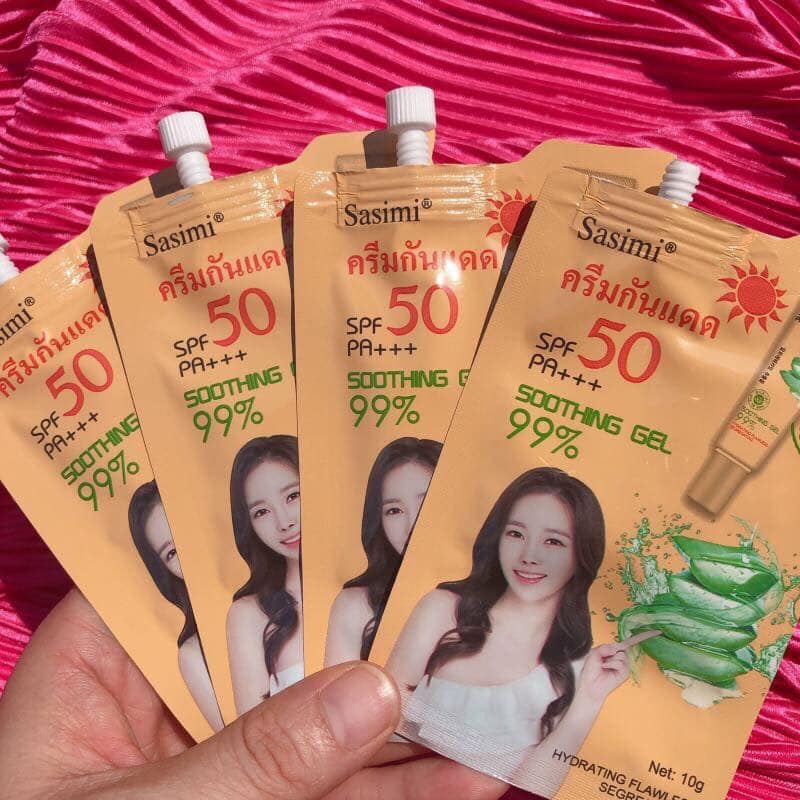 Kem chống nắng Sasimi Thái lan SPF50 PA++ dạng gói 2 màu