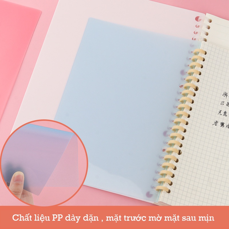 Bìa sổ còng , bìa còng nhựa kiểu lá rời làm planner bullet journal khổ A4 A5 B5