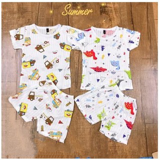 [Đồ Hè Cho Bé] Bộ Cotton Giấy Cộc Tay Thoáng Mát Cho Bé Trai Bé Gái