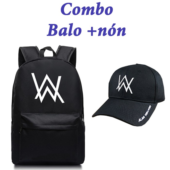 combo alan walker balo nón thời trang