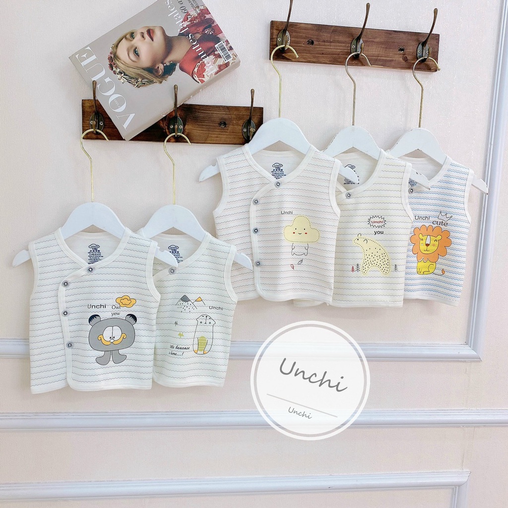 Áo gile cotton 1 lớp Unchi cho bé trai/ bé gái