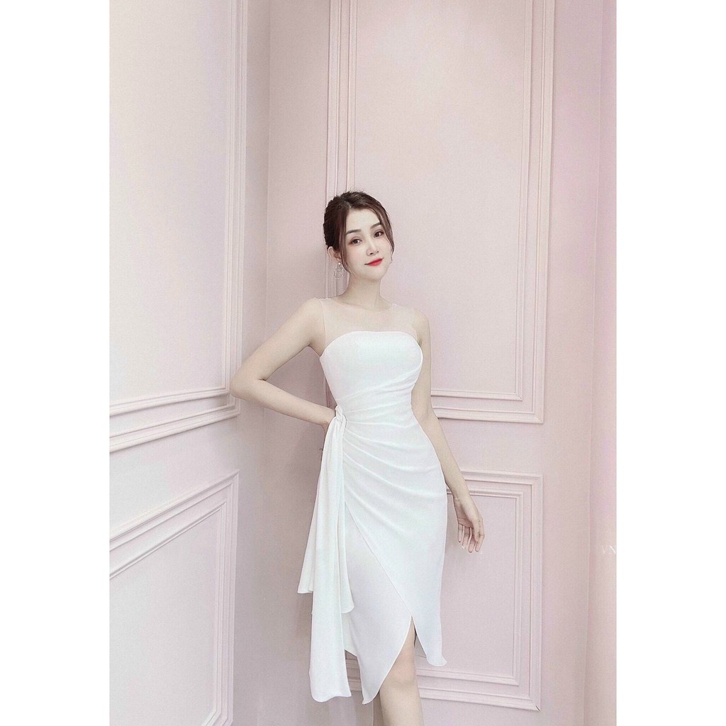 Đầm dự tiệc body bèo phối lưới