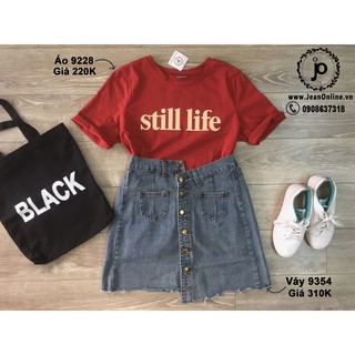 Bigsize Nữ - Váy jean nút lệch (MS: 9354)