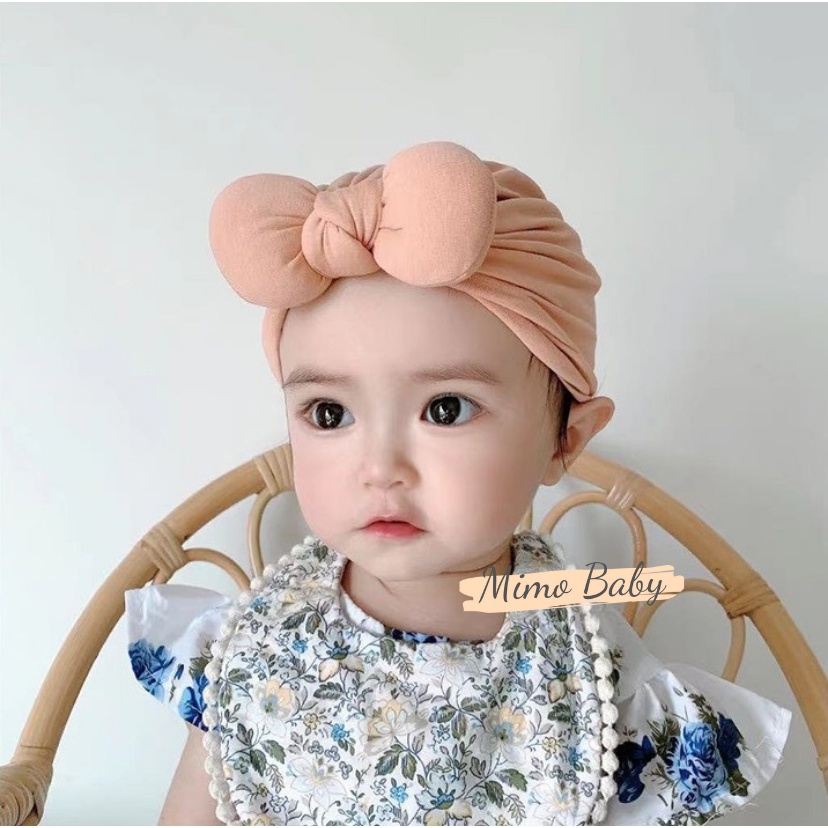 Mũ nón turban nơ phồng siêu cute cho bé gái 1-3 tuổi MTB93 Mimo Baby