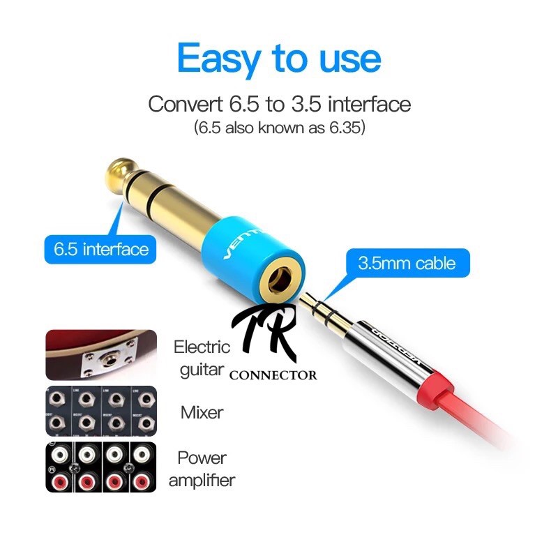 jack chuyển 3.5 cái ra 6 ly chính hãng Vention