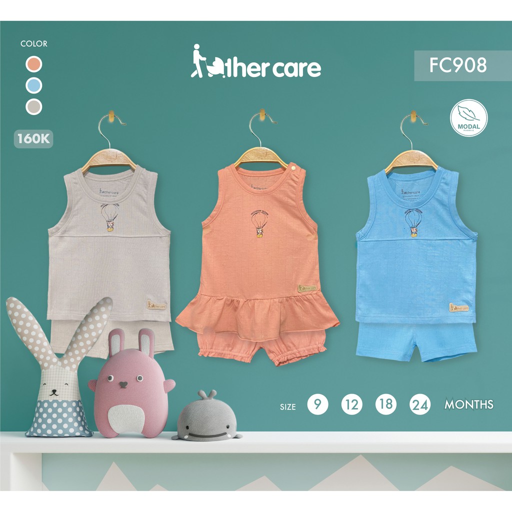 Bộ Quần áo trẻ em FatherCare ba lỗ - Cáo khí cầu FC908