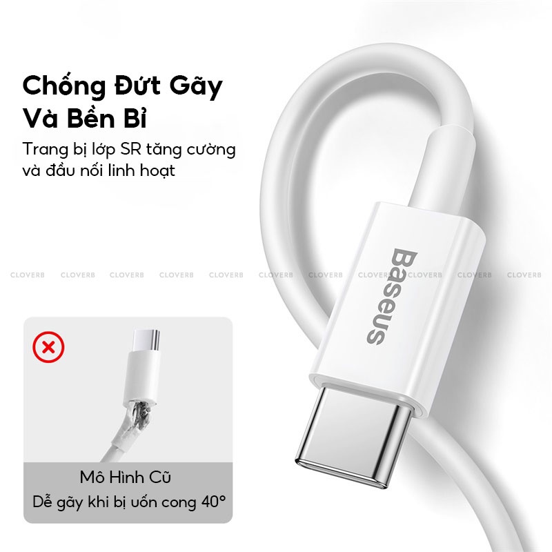 Dây Sạc 20W Baseus Superior CloverB Dây TPE Độ Bền Cao Sạc Nhanh Ổn Định Chống Đứt Gãy Dài 1m 2m Cho iP 11 12 13 Pro Max