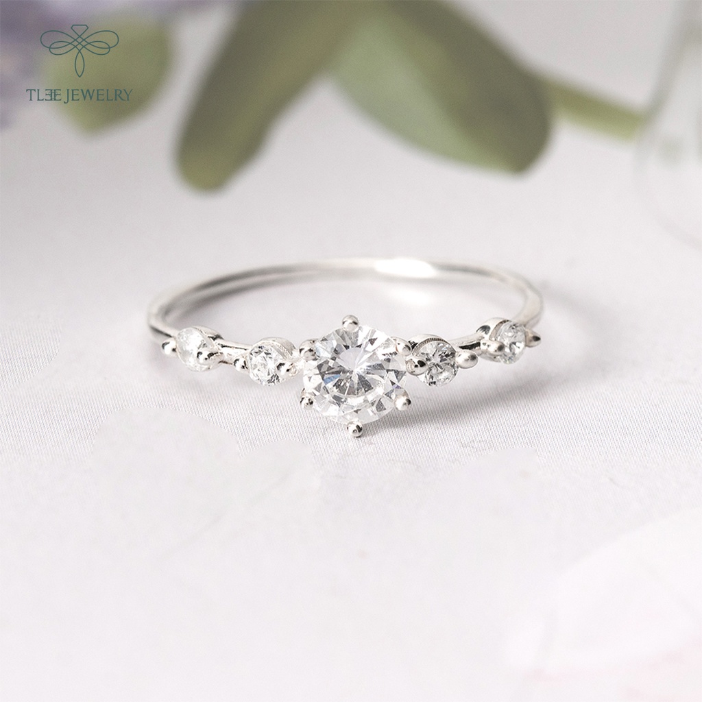 Nhẫn bạc nữ TLEE livia nạm đá lấp lánh NCJ A0118