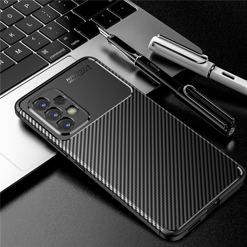 Ốp Điện Thoại Silicone Mềm Dệt Sợi Carbon Cho Samsung Galaxy A13 A23 A33 A53 A73 5G A54 A34 A14 LTE 4G 5G