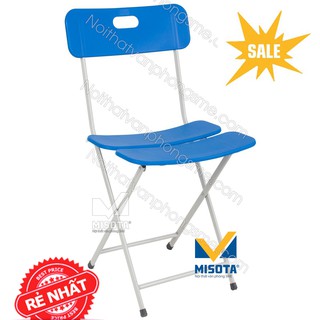 GHẾ GẤP NHỰA 3 LÁ CHÂN SẮT G135X XANH