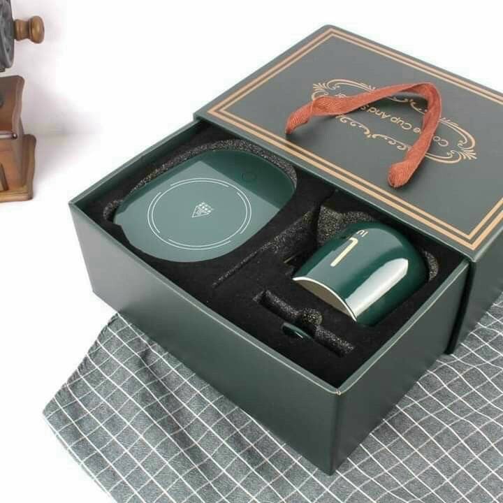 Ly cốc sứ uống trà cafe có đế cắm điện tự hâm nóng - Hàng đẹp - Loại 1