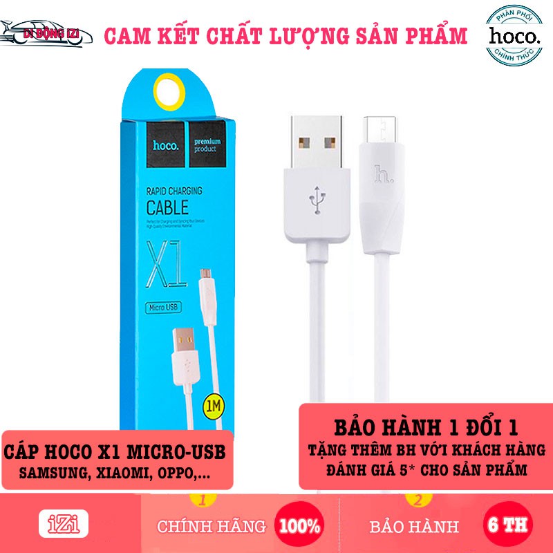 Cáp Sạc Nhanh Micro-USB Hoco X1 Cho Android, Samsung, Xiaomi, Sony, Oppo,... [CHÍNH HÃNG]